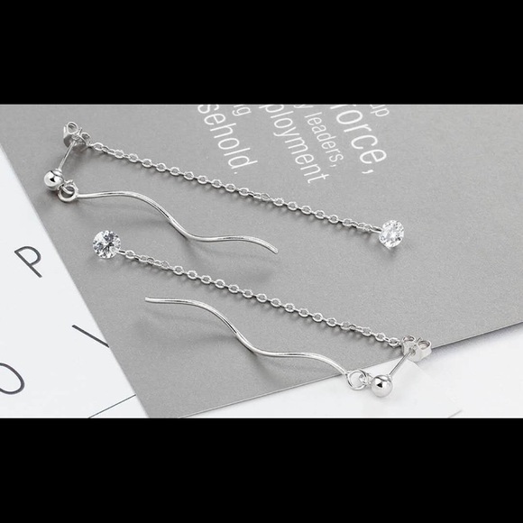 Sterling silver earrings long dangle earrings - Picture 2 of 3